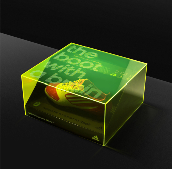 Progress Packaging Adidas Retail Fashion Boxes Acrylic LaserEtched Promotion FMCG