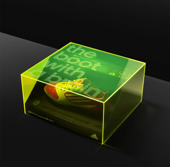 Progress Packaging Adidas Retail Fashion Boxes Acrylic LaserEtched Promotion FMCG