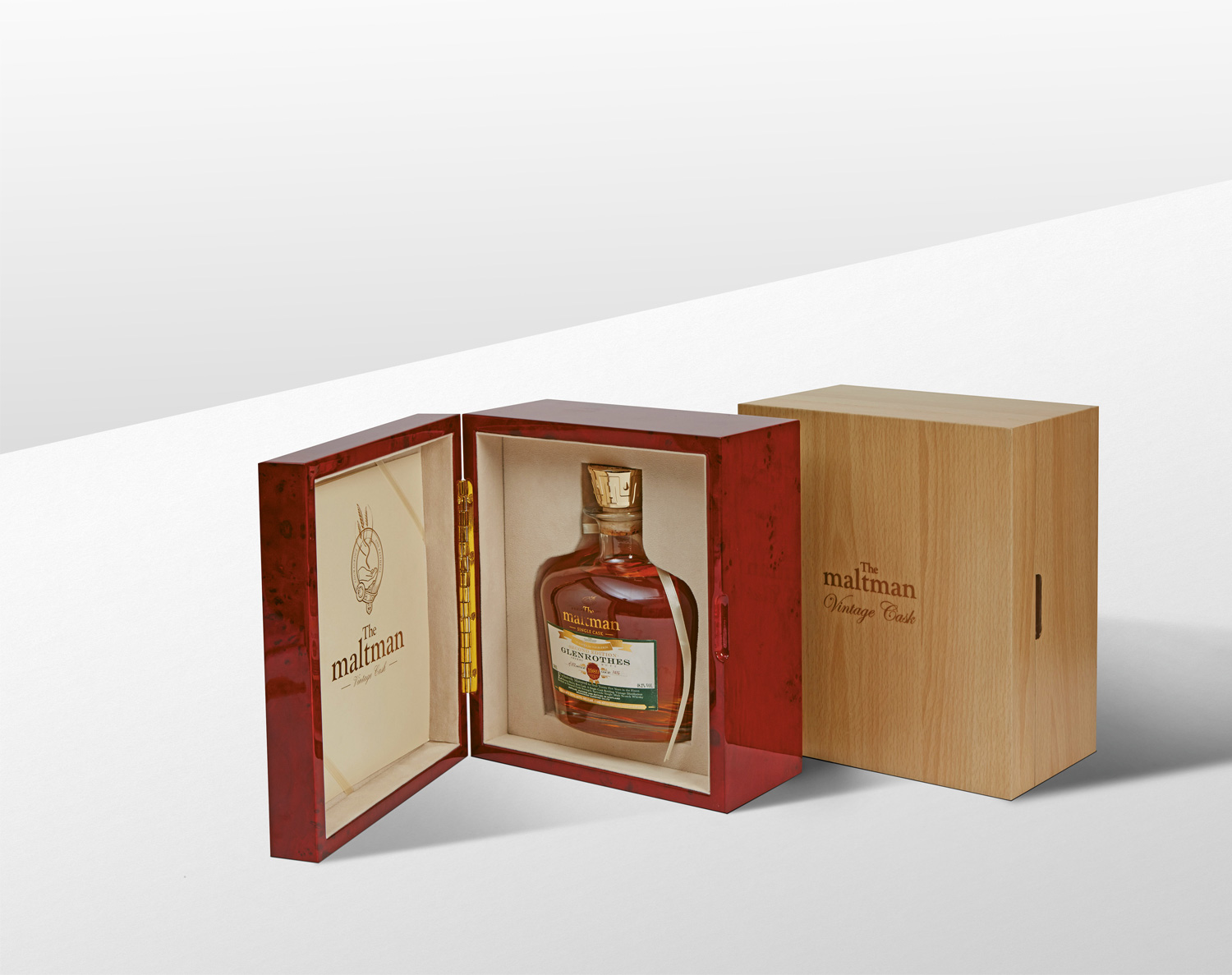 Progress Packaging Maltman Drinks Boxes Wood Closure Oak Mahogony