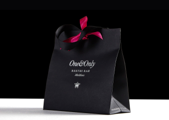 Progress Packaging OneOnly Carrier Bags Luxury Property Resorts Folding Ribbon