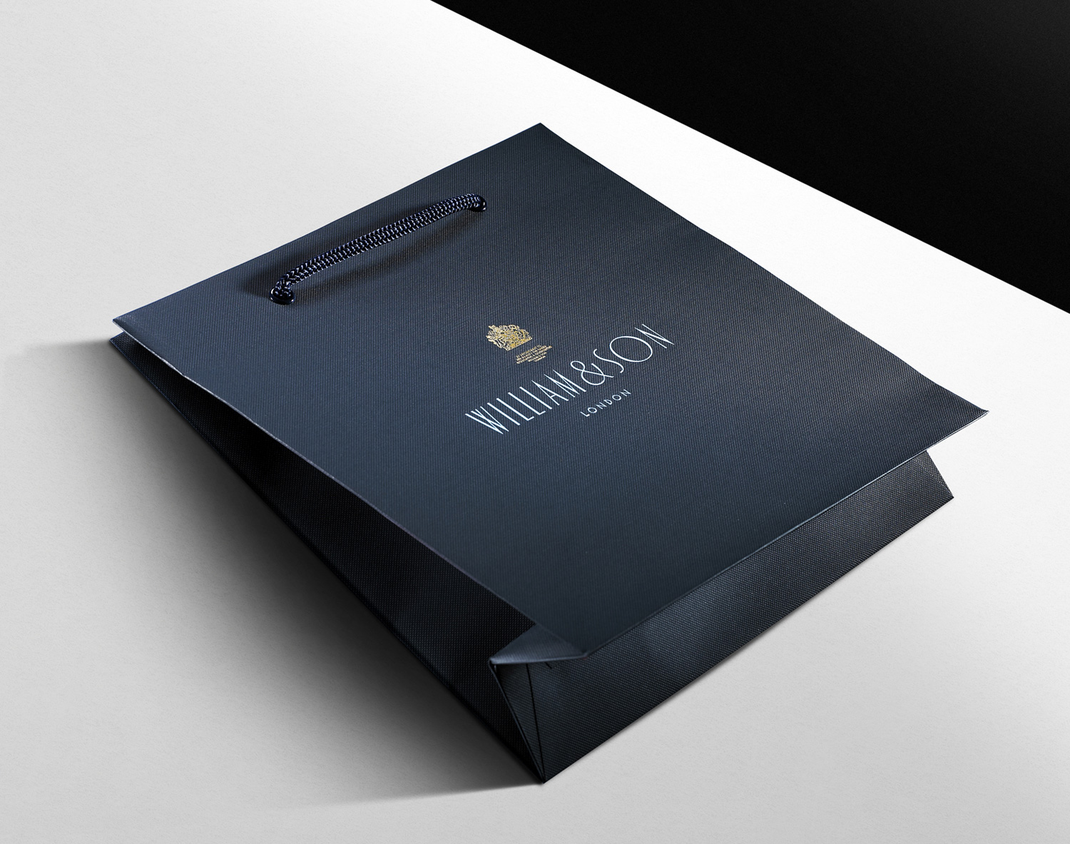 Progress Packaging WilliamSons Luxury Fashion Carrier Bag Papers Foiling Texture Menswear