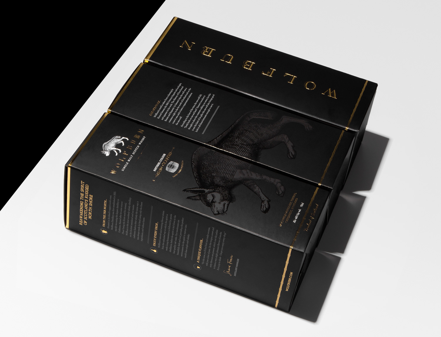 Progress Packaging Wolfburn Whisky Boxes Drinks Carton Range Foiling