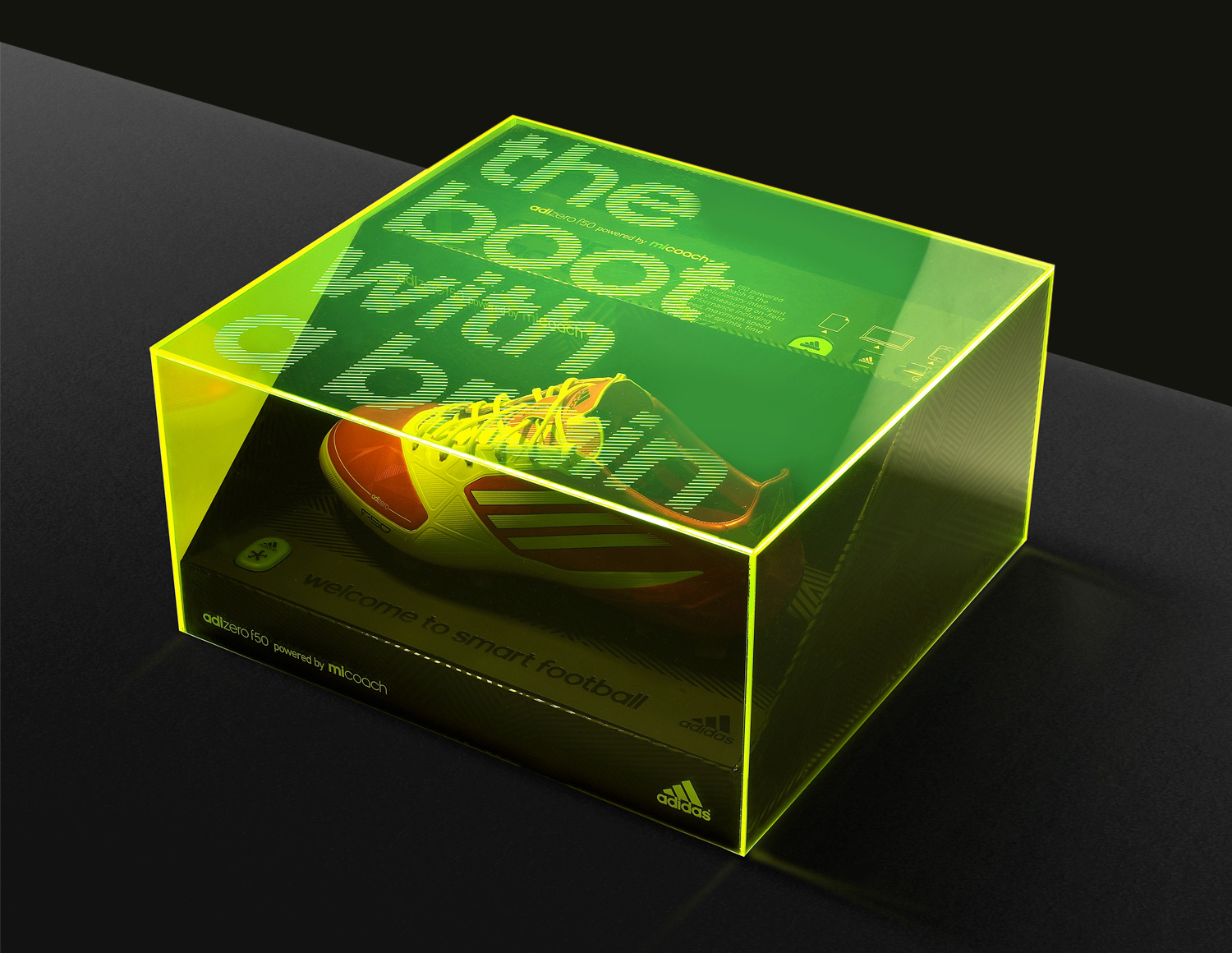 Progress Packaging Adidas Retail Fashion Boxes Acrylic LaserEtched Promotion FMCG