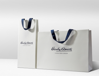 Progress Packaging Hardy Amies Luxury Fashion Carrier Bags Ribbon Silk Custom