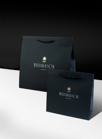 Progress Packaging William And Son Luxury Fashion Carrier Bag Papers Foiling Menswear Savile Row