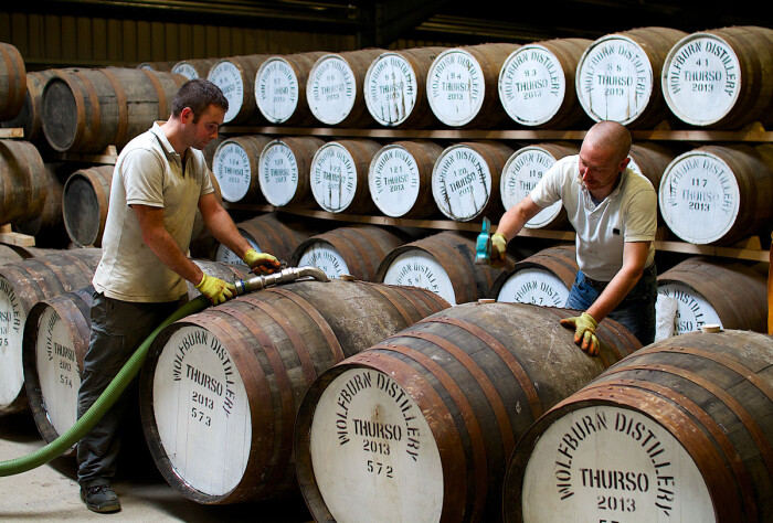 Wolfburn Distillery Progress Packaging Wooden Barrels