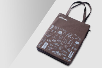 Progress Packaging Wallpaper Magazine Tote Bag Luxury Creative Bespoke Screen Print Zip Pocket Canvas