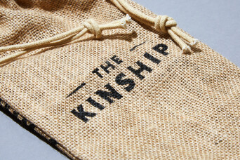 Progress Packaging Branded Hessian Drawstring Bag Printed Whisky Whiskey Spirits Alcohol Bottle Bag Kinship Hunter Laing