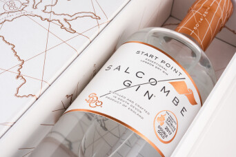 Progress Packaging Salcombe Gin Spirits Bottle Retail Luxury Foil Quality Bespoke Minimal Alcohol Gift Presentation