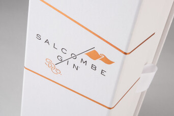 Progress Packaging Salcombe Gin Spirits Bottle Retail Luxury Foil Quality Bespoke Minimal Alcohol Gift Presentation