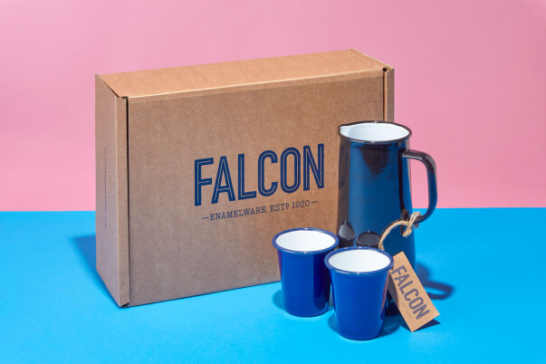 Progress Packaging Falcon Enamelware Bespoke Corrugate Kraft Ecommerce Box Manufacture Production Print 01