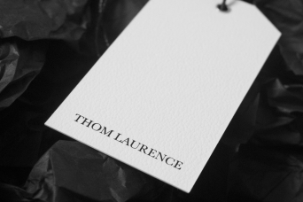 Progress Packaging Thom Laurence Bespoke Luxury Colorplan Embossed Blackfoil Box Manufacture Production Print Tissue Swing Tag