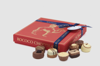Progress Packaging Rococo Chocolates Bespoke Luxury Pantone Match Confectionery Food Sweet Gold Foil Box Lid Recyclable Eco Friendly Manufacture Production Print 03