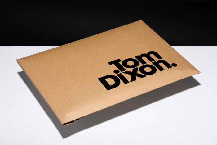 Progress Packaging Tom Dixon Environmentally Friendly Luxury Bespoke Retail Pcw Recyclable Kraft Envelope Accessories Mailer Black Foil 01