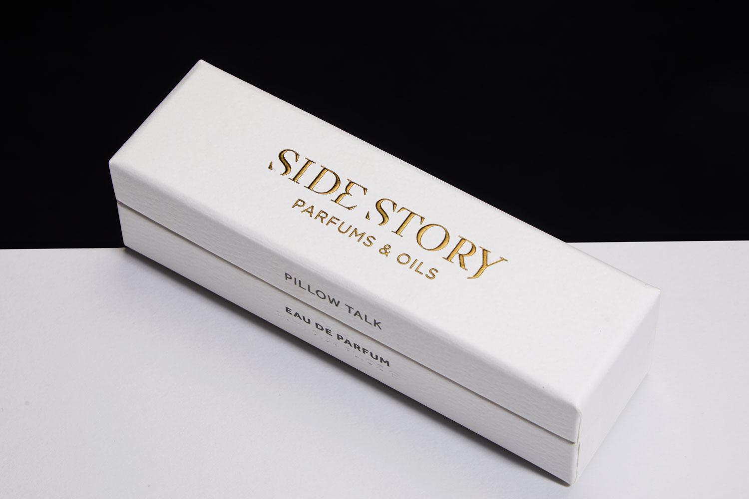 Progress Packaging Side Story Perfume Parfum Fragrance Oil Packaging Luxury Bespoke Creative Packaging Rigid Box Paper Over Board Gold Foil Embossed Foil 5