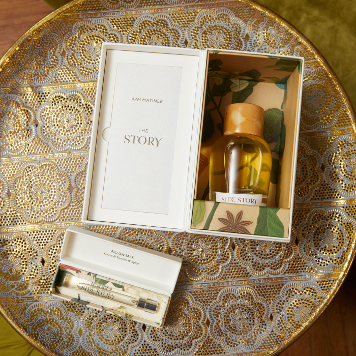 Progress Packaging Side Story Perfume Parfum Fragrance Oil Packaging Luxury Bespoke Creative Packaging Rigid Box Paper Over Board Gold Foil Embossed Foil 8