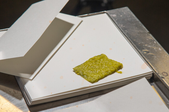 Custom coloured paper making detail by Progress Packaging for Abel Fragrance