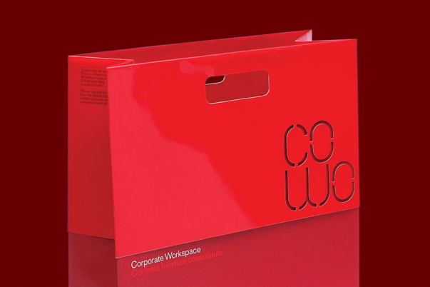 Cowo Branded Printed Paper Carrier Bag Packaging Integral Handle Design Project