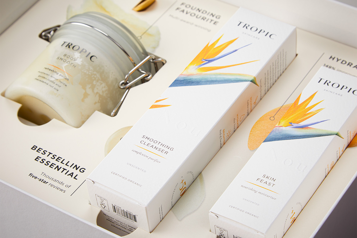 Influencer Packaging Beauty Skin Care Tropic Blind Embossed Product Fitment Tray Presentation 06